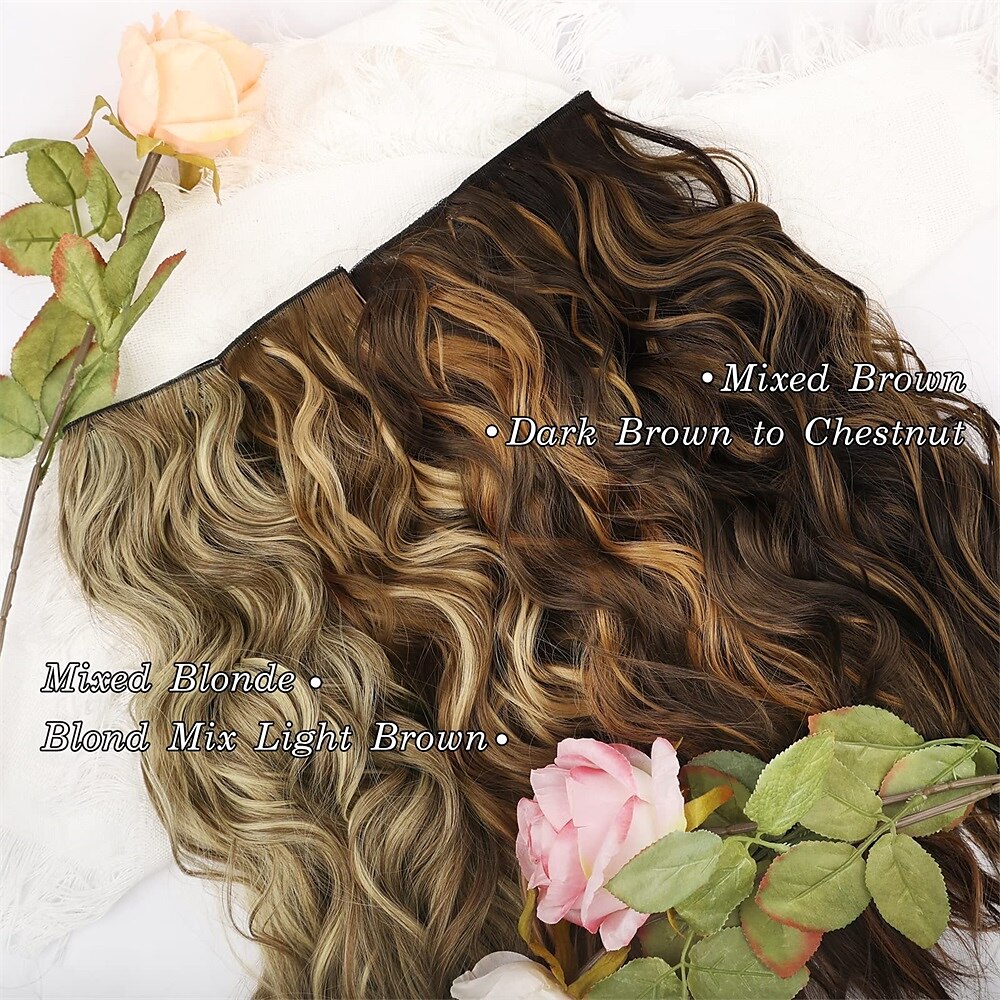 Synthetische uitbreidingen Klemmen Synthetisch haar Lang Haarextensies Clip-in 4 stuks Zacht Hittebestendig Pluizig Dames 2025 - $18.49 –P15