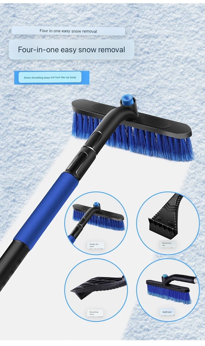 4 In 1 Car Snow Brush Extendable Telescopic Snow Broom Cleaning Tools  Scratch-Free Car Snow Shovel Detachable Auto Windshield Ice Scraper 2023 -  € 41.67