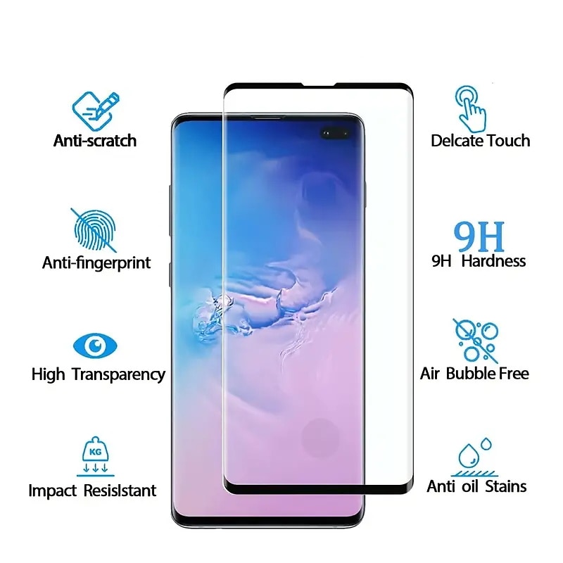 2 штs Защитная пленка Назначение Samsung Galaxy S25 Ультра S25 Ultra Plus S24 Ultra Plus S23 S22 S21 S20 Ultra Plus FE S10 Закаленное стекло Уровень защиты 9H Анти-пузыри Против отпечатков пальцев HD 2025 - $6.99 –P3