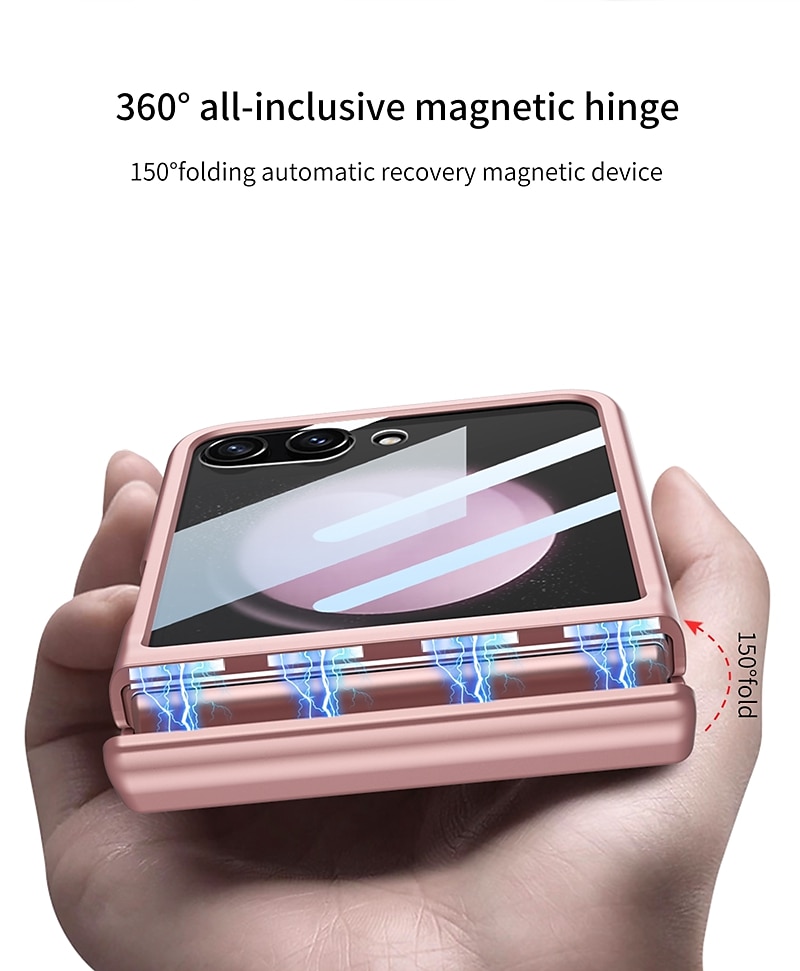Phone Case For Samsung Galaxy Z Flip 7 Z Flip 6 Z Flip 5 Back Cover with Screen Protector Magnetic Ultra Thin PC 2025 - $28.99 –P2