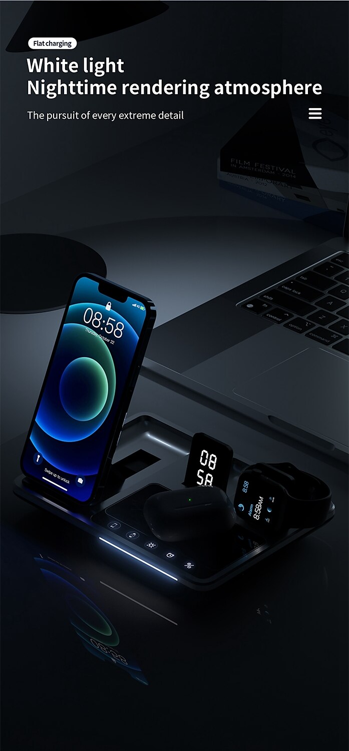 Wireless Charger 30W Output Power Wireless Charging Station Foldable Charging Station CE Certified Fast Wireless Charging MagSafe 4 in 1 For Compatible with any wireless charging enabled devices 2025 - $65.99 –P9