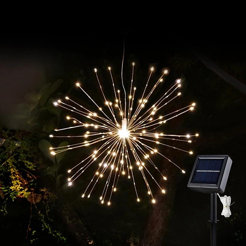 1pc feux d'artifice solaires d'extérieur, décoration de jardin en forme de sphère de Noël en forme d'étoile à LED de 2025 ? $15.99 –P3