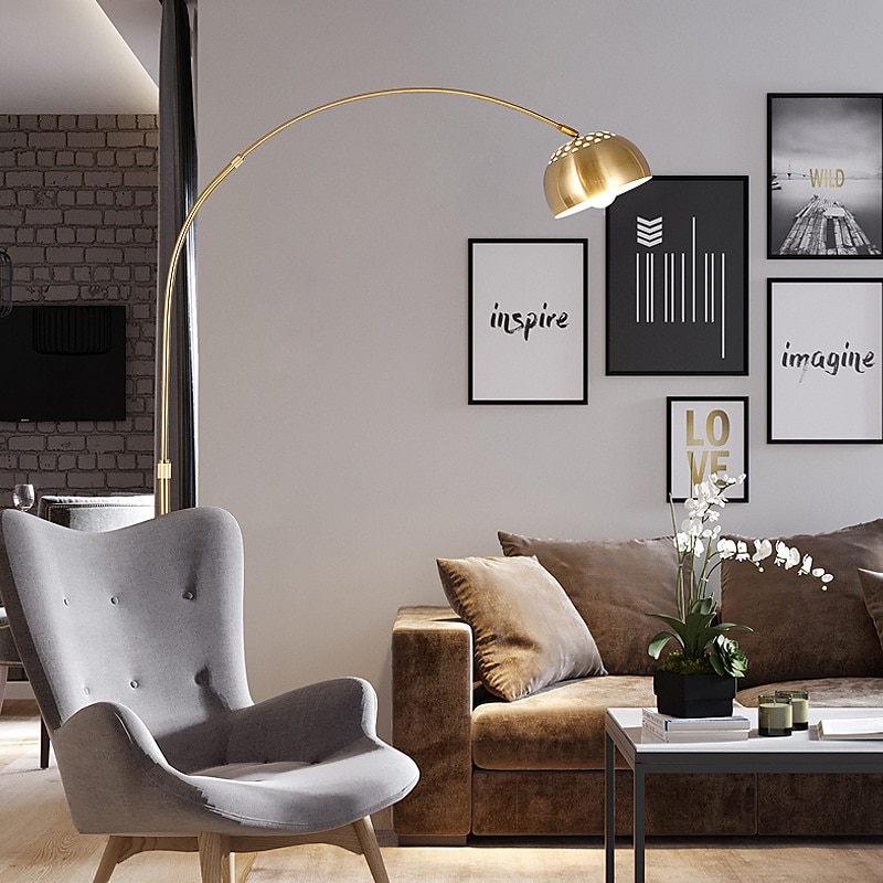 Arc Lamp - Height Adjustable 170 cm E26 Black Gold Arc Lamp, Floor Lamp Warm White Arc Floor Lamp 110-240V 2025 - $545.79 –P2