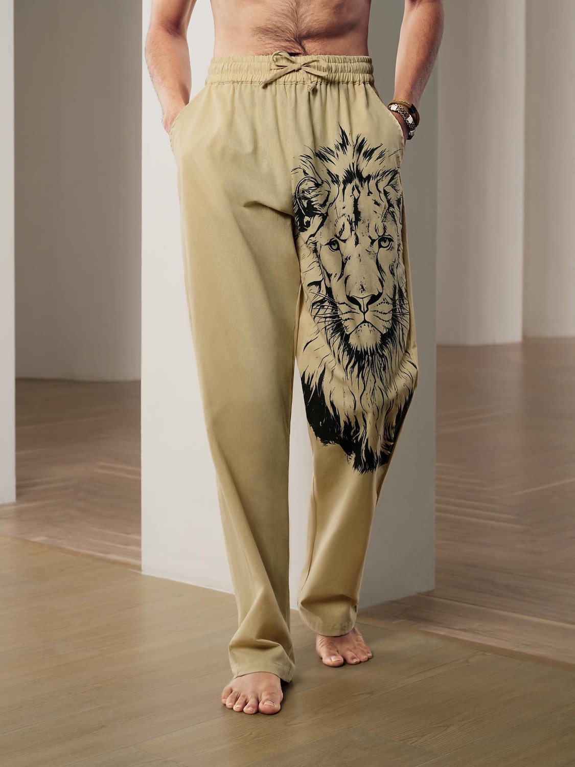 Per uomo Animale Leone Pantaloni di Lino Pantaloni Pantaloni Larghi Misura del girovita medio Streetwear Hawaiano Designer Casuale Quotidiano Ferie Coulisse Elastico in vita Stampa 3D Primavera del 2025 a $28.99 –P11