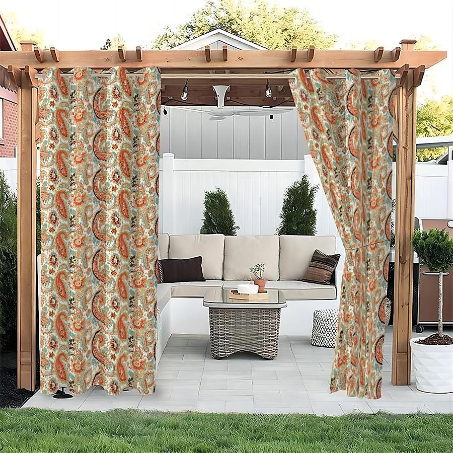 tenda esterna impermeabile per la privacy, tende scorrevoli per patio, occhielli per tende pergola per gazebo, balcone, veranda, feste del 2025 a $25.99 –P9