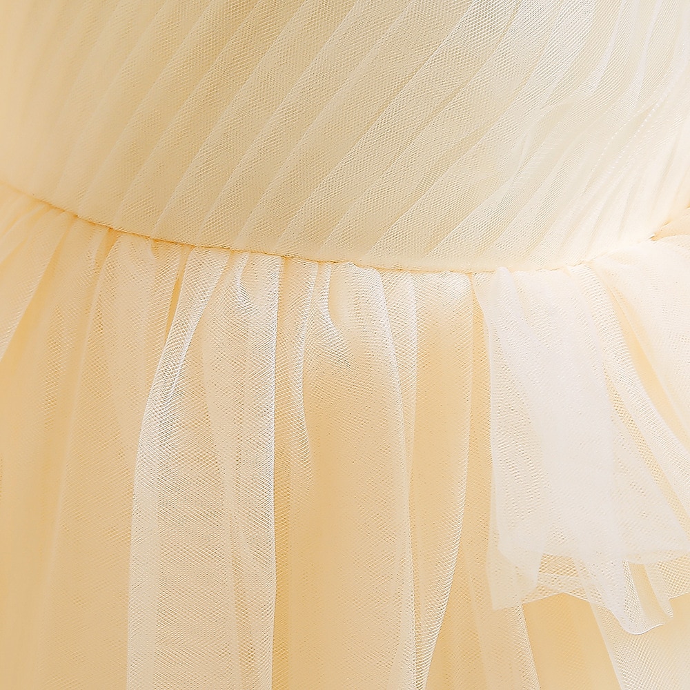 kinderkleidung Mädchen Party Kleid Feste Farbe Ärmellos Formal Leistung Hochzeit Rüschen Elegant Prinzessin Baumwolle Maxi abendkleider Blumenmädchenkleid Frühling Herbst Winter 4-12 Jahre Wei 2025 - $39.99 –P15