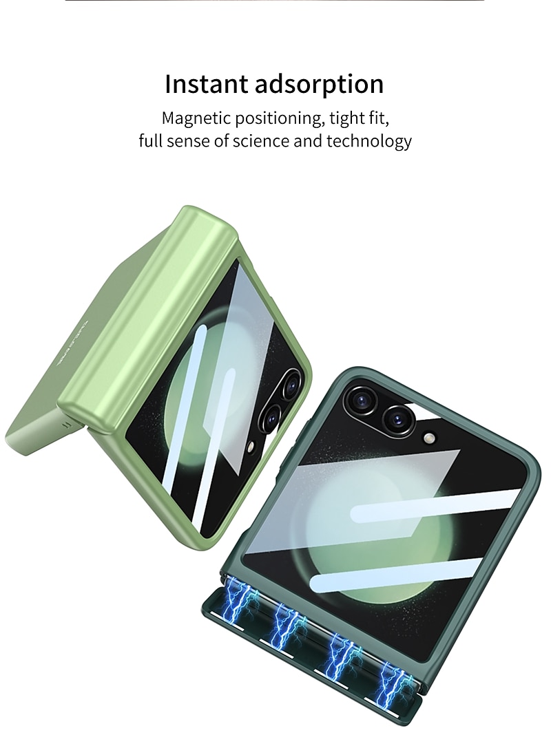 Phone Case For Samsung Galaxy Z Flip 7 Z Flip 6 Z Flip 5 Back Cover with Screen Protector Magnetic Ultra Thin PC 2025 - $28.99 –P3