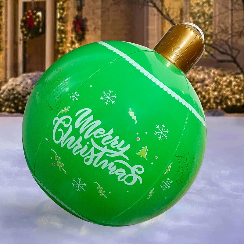 utendørs juleoppblåsbar dekorert ball pvc store store baller juletrepynt lekeball juleball gårdsplassdekorasjon juleutstyr leker julestemning ball 2025 - $12.99 –P10