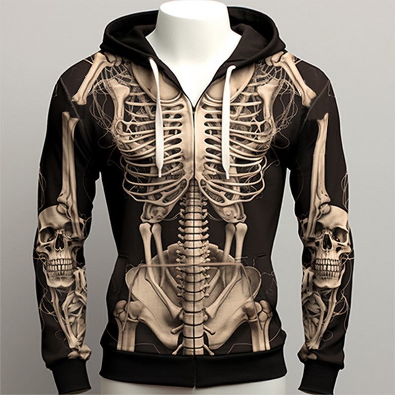 Felpa con cappuccio grafica bloccata a colori da uomo Skull felpe maglione casual classico maniche lunghe cappuccio vacanza abbigliamento streetwear stampa leggera primavera autunno designer del 2026 a $31.99 –P1
