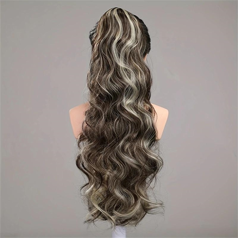 queue de cheval griffe extensions de queue de cheval longues ondulées clip synthétique dans les extensions de cheveux élégant naturel à la recherche d'un usage quotidien de 2025 ? $11.99 –P10