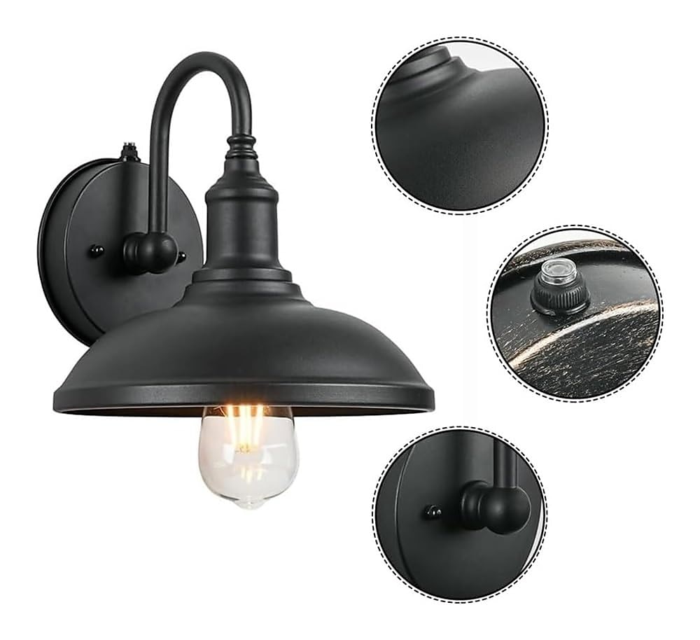 lampada da esterno per fienile con sensore dal tramonto all'alba applique da parete per esterni da 12,3 pollici lampada per montaggio a parete per fattoria lampada esterna a collo di cigno lanterna da del 2025 a $116.99 –P5