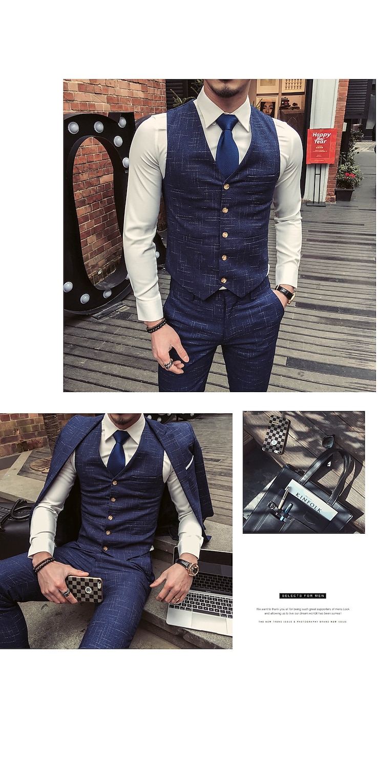 Retro / vintage Urlați 20 de ani Anii 1920 Trodijelni kostim Pantaloni de costum Gatsby Domn Gangsteri Bărbați Mascaradă Nuntă Invitat la nunta Petrecere / Seara Adulți Geacă Pantaloni vestă 2025 - $151.99 –P1