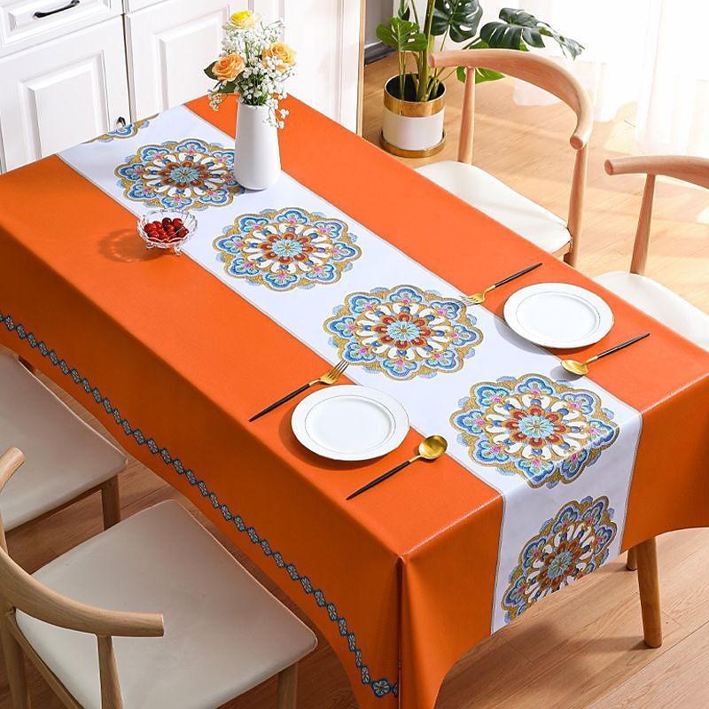 Waterproof Tablecloth PVC Oilproof Rectangle Table Cloth Table Cover for Party, Family Dining, Restrant 2025 - $11.49 –P7
