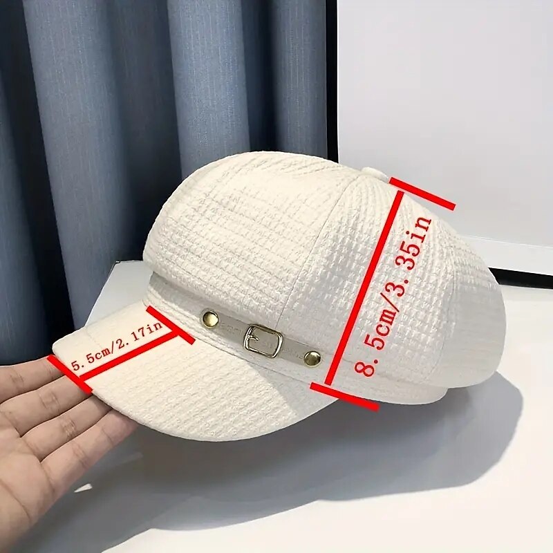 Bérets élégants en relief, casquette de béret classique de couleur unie de style britannique, chapeaux de journal respirants pour femmes, automne & hiver de 2025 ? $24.99 –P5