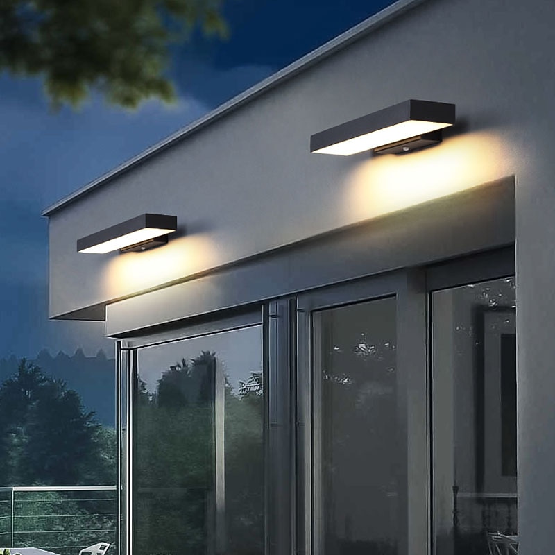 led vägglampa belysningsarmatur antik vägglampa ip65 liner design utvändig vattentät rostsäker aluminium vägglampa lykta innergård trädgård balkong villa dekorativa lampor 110-240v 2026 - $230.59 –P7