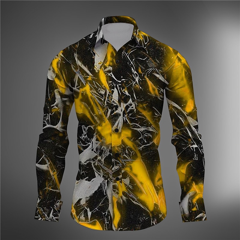Homme 3D Print Formes Géométriques Chemise Chemise boutonnée manche longue Abstrait Usage quotidien Sortie Fin de semaine Automne hiver Col rabattu Imprimer Bouton bas Jaune Rouge Bleu Violet Vert de 2025 ? $26.99 –P1