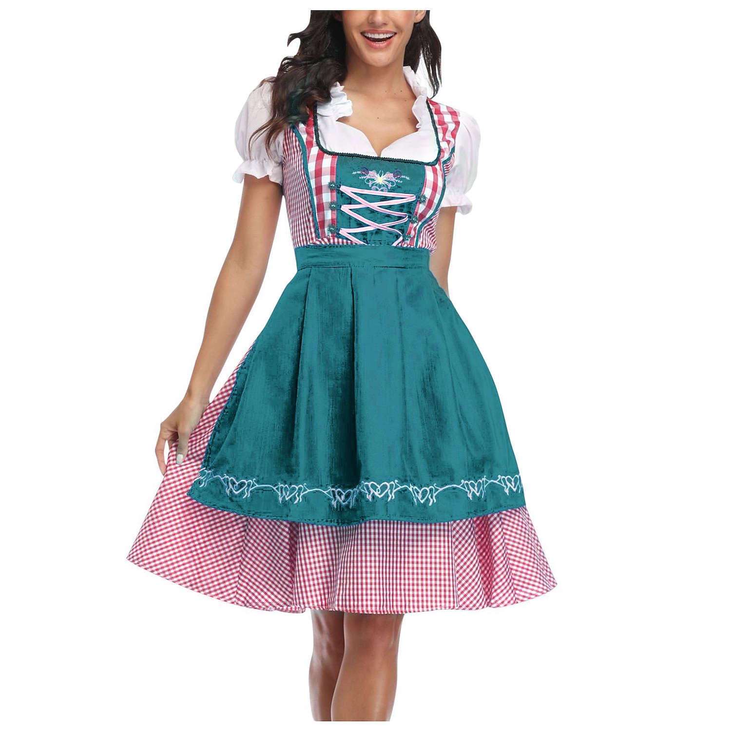 Oktoberfest Vestidos Dirndl Trachtenkleader Oktoberfest / Cerveja Empregada Bávaro Alemão Munique prados Mulheres Pano de Estilo Tradicional Blusa Vestido Avental (70 cm) de 2026 por $54.99 –P3