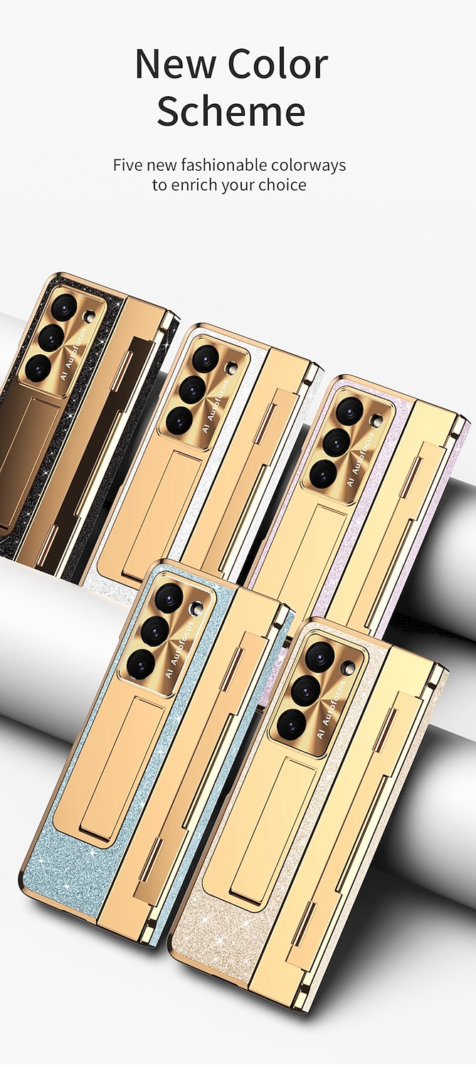 Чехол для телефона для Samsung Galaxy Z Fold 6 Z Fold 5 Z Fold 4 Z Fold 3 с поддержкой MagSafe с подставкой с защитой экрана поддержка беспроводной зарядки PC PU кожа 2025 - $32.99 –P11