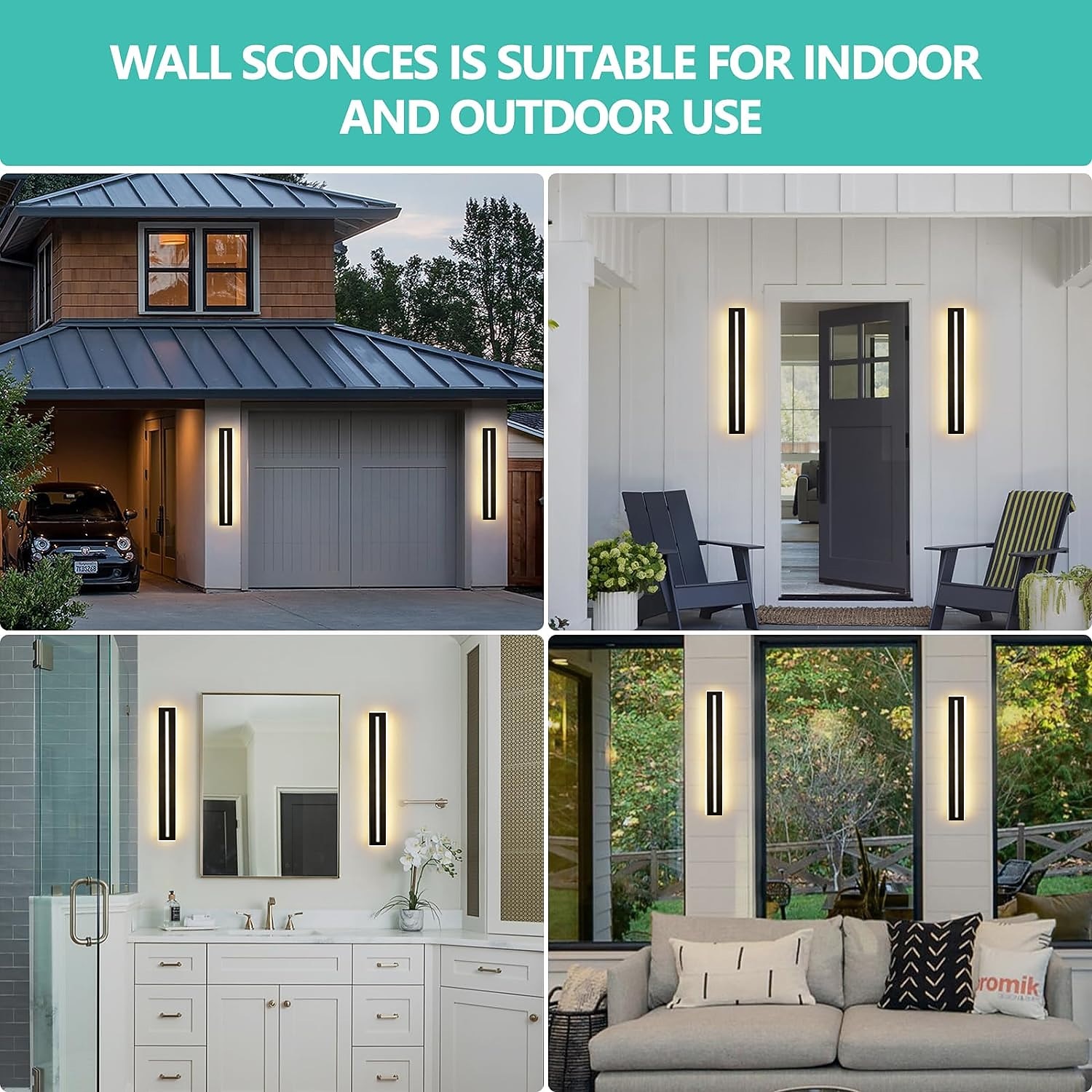 Modern LED Wall Light, Indoor/Outdoor IP65 Waterproof Garden Light40/60/80/100/120cm Black Long Stripe Wall Light, Terrace Corridor Bedroom Living Room Wall Light 110-240V 2026 - $66.99 –P8