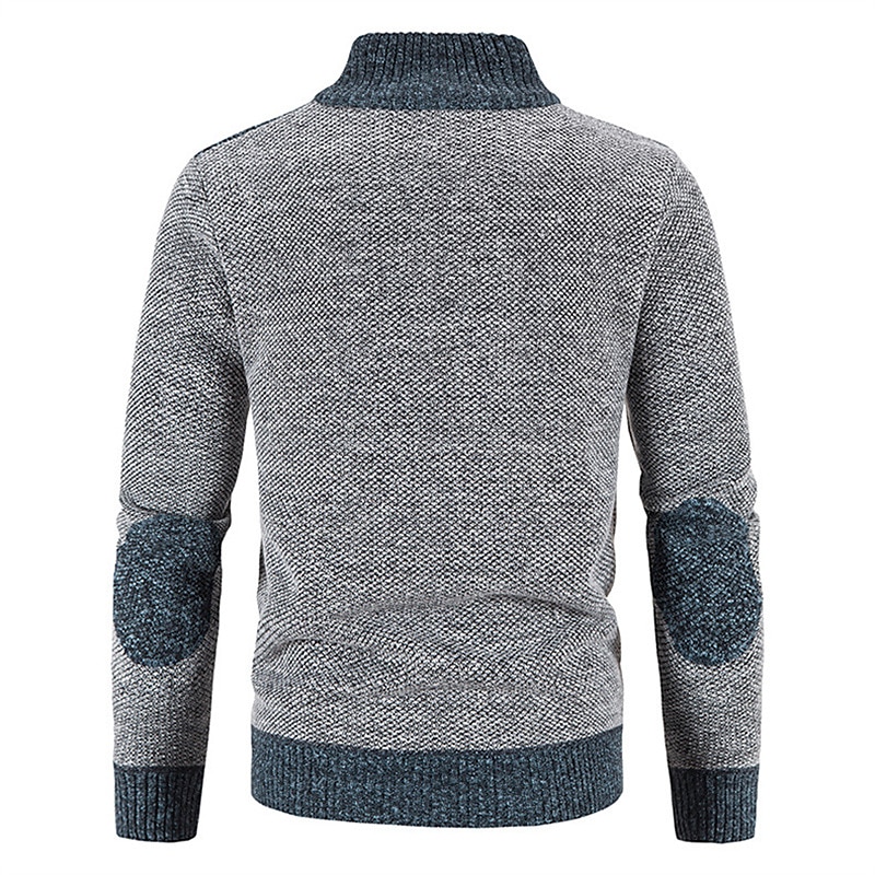 Herren Strickjacke Kleid Pullover Zip Pullover Reißverschluss Pullover Jacke Fleece Pullover Gerippt Stricken Standard Tasche Strick Farbblock Ständer Warm-Ups Casual Freizeitskleidung Bekleidung 2025 - $29.99 –P6