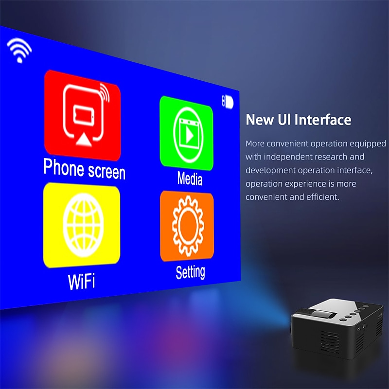 YT100 Mini Projector Wireless WIFI Display Screen Mirror with iOS and Android Smartphones Support USB Input Pocket Projector for Classic Movie Kids Animation 2025 - $63.99 –P10