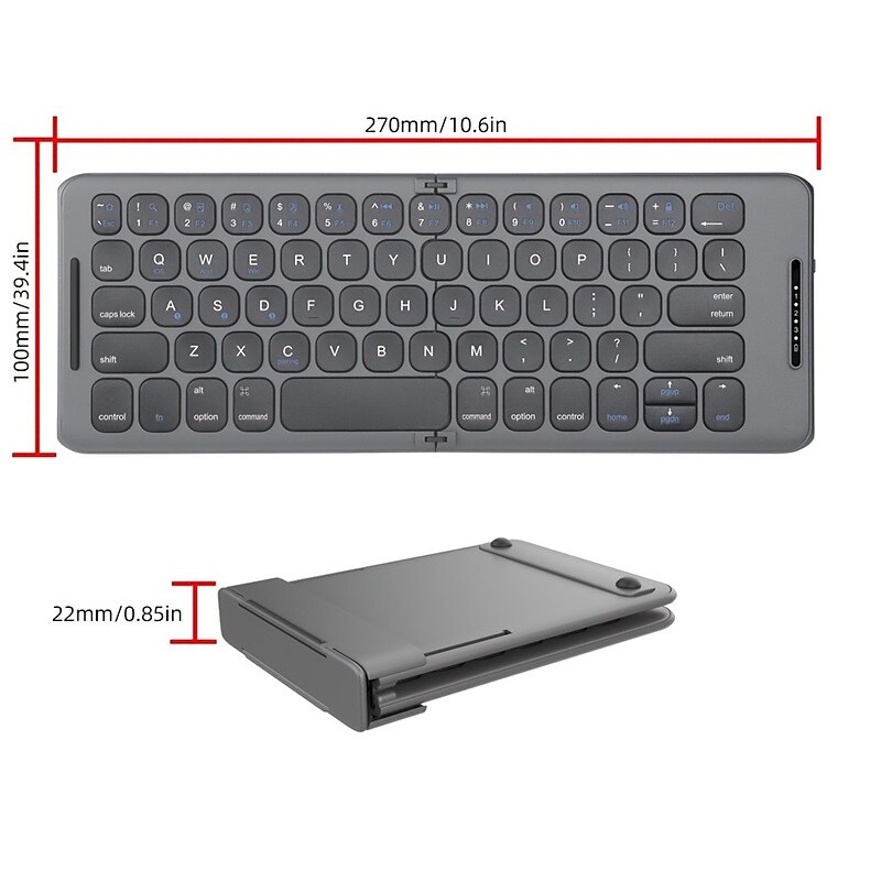 Wireless BT Folding Keyboard Computer Office Quiet Ultra-thin Portable Keyboard Three Systems Free Switching TYPE-C Charging 2025 - $55.99 –P5