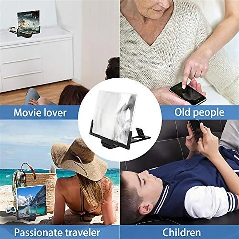 Новинка 2023, 14-дюймовый/7,5-дюймовый экран мобильного телефона, лупа с плоским экраном, 3d HD, радиационная защита, увеличительное стекло, держатель для мобильного телефона 2026 - $18.99 –P13