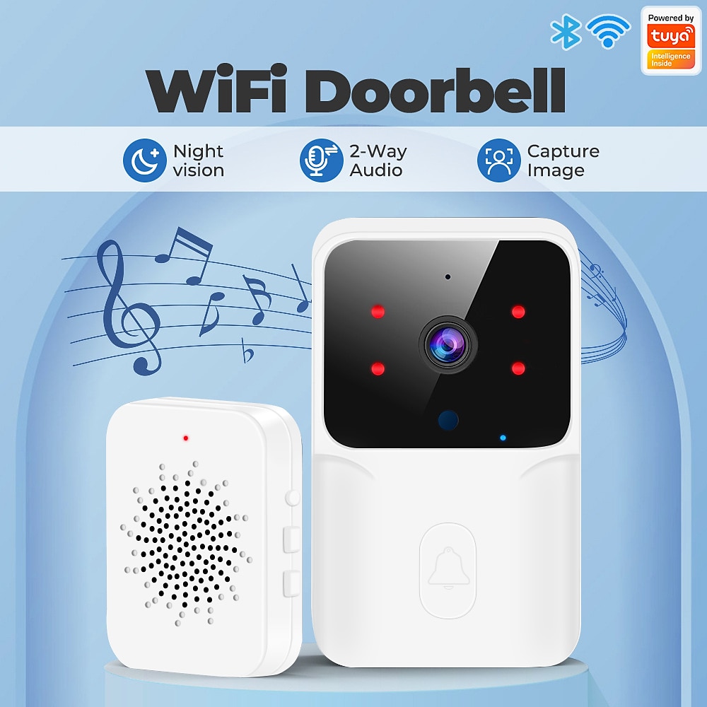 Wi-Fi видео дверной звонок, беспроводная HD-камера, обнаружение движения, ИК-сигнализация, охранная сигнализация, дверной звонок для умного дома, Wi-Fi домофон для дома 2025 - $33.99 –P2