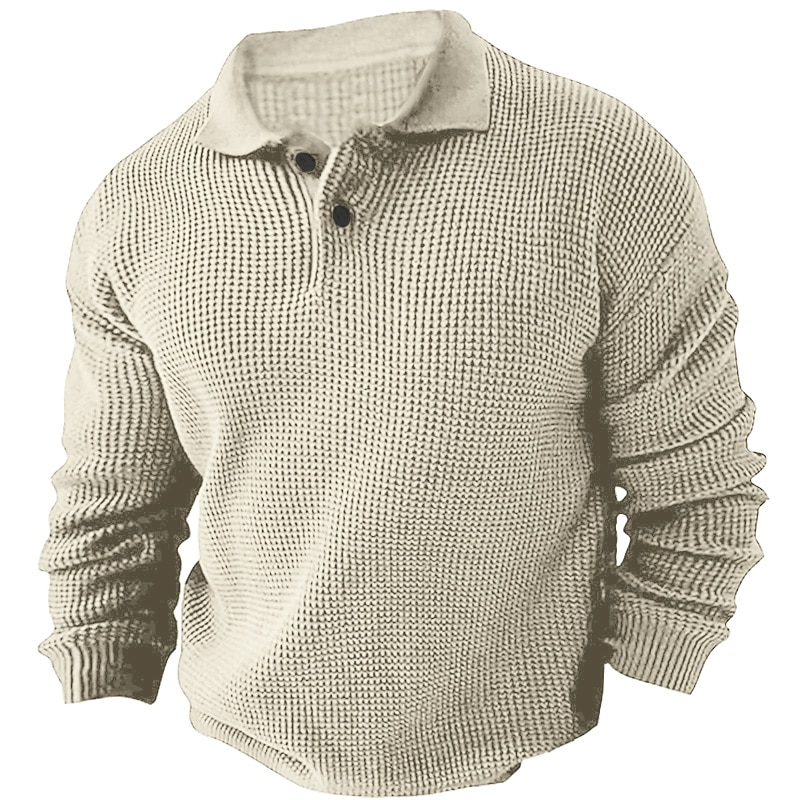 Herre Genser Pullover genser Riflet Strikke Avklipt Strikket Aftæpning Moderne Moderne Dagligdagstøy Ut på byen Klær Høst vinter Svart Brun M L XL 2025 - $36.99 –P4