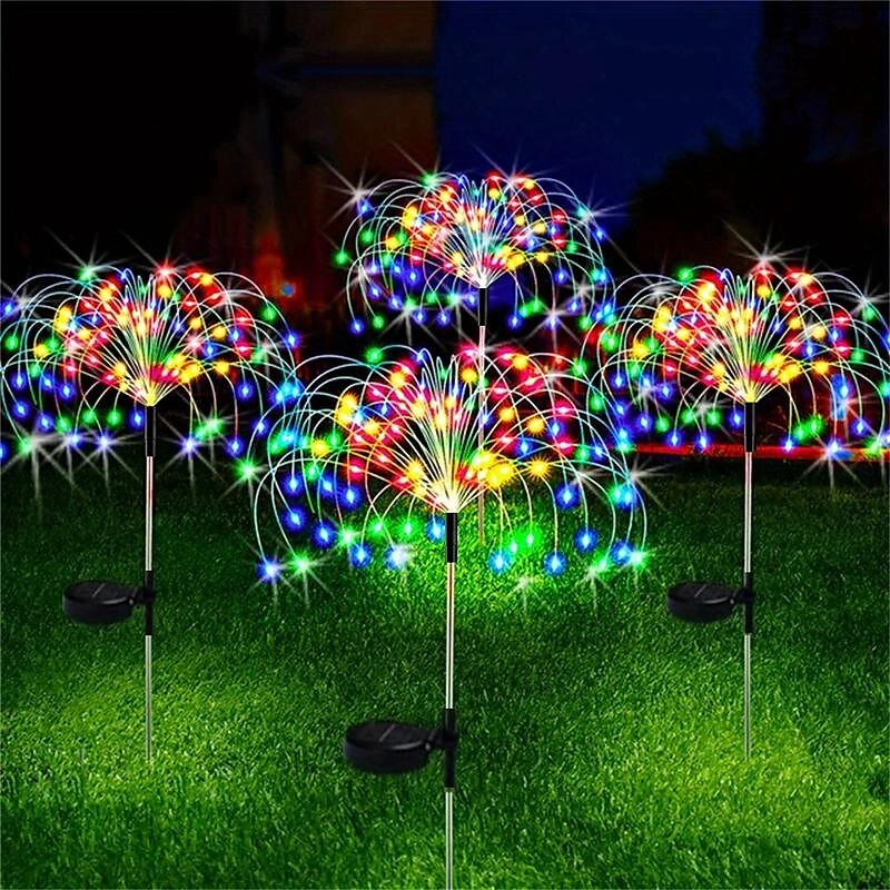 1 buc 3 W Lumini Solare LED Lumini și felinare ale căii Alimentat solar Crăciun decor de nunta Alb Cald Alb Rece Albastru 5 V 200/150/120/90 LED-uri de margele 2025 - $8.99 –P3