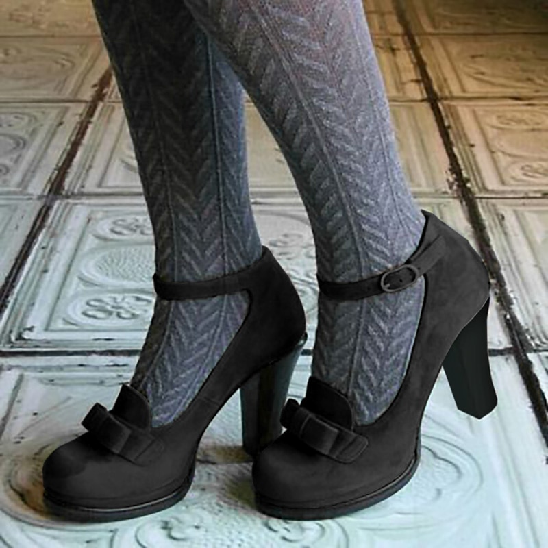 Women's Green Suede Mary Jane Heels with Bow Detail - Vintage-Inspired Platform Shoes for Special Occasions 2025 - $54.99 –P6