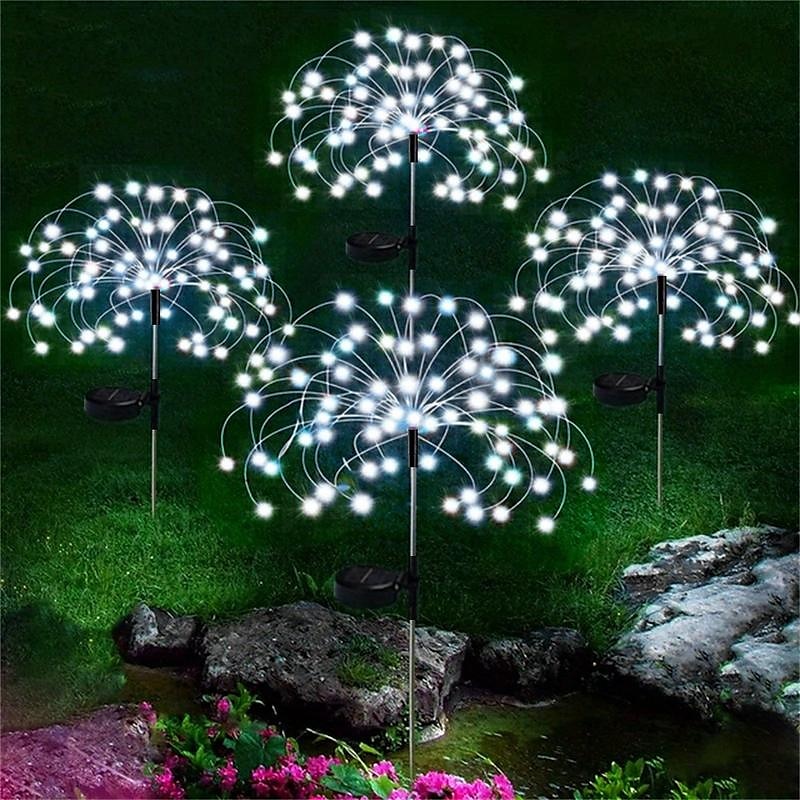 1 buc 3 W Lumini Solare LED Lumini și felinare ale căii Alimentat solar Crăciun decor de nunta Alb Cald Alb Rece Albastru 5 V 200/150/120/90 LED-uri de margele 2025 - $8.99 –P5