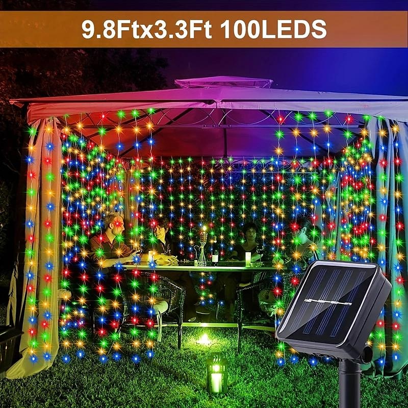 1pc Curtain Light Solar Waterproof Waterfall Fairy Tale Light String, Window Indoor Light for Wedding, Party, Christmas Decorative Light 2026 - $11.99 –P13