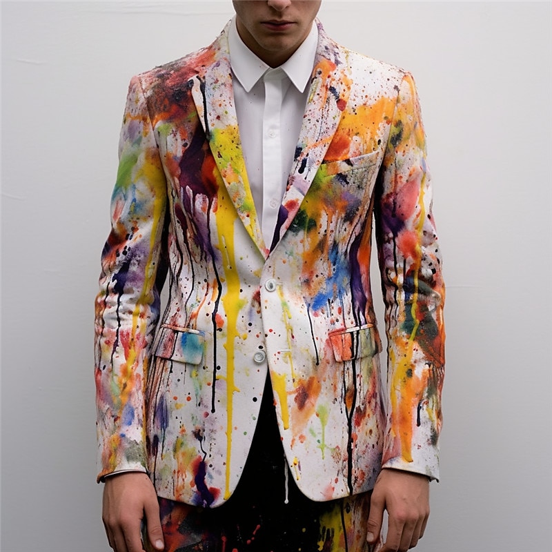 Per uomo Graffiti Manica Lunga Collo ripiegato Affari Artistico Lavoro Abbigliamento da lavoro Uscire Bottoni Stampato Multi-tasche del 2025 a $73.99 –P1