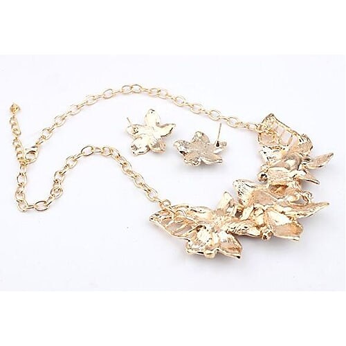 Sieradenset Ketting / Oorbellen For Dames Synthetische Diamant Feest Bruiloft Casual Legering Bloem Gouden / Dagelijks 2025 - $5.49 –P2