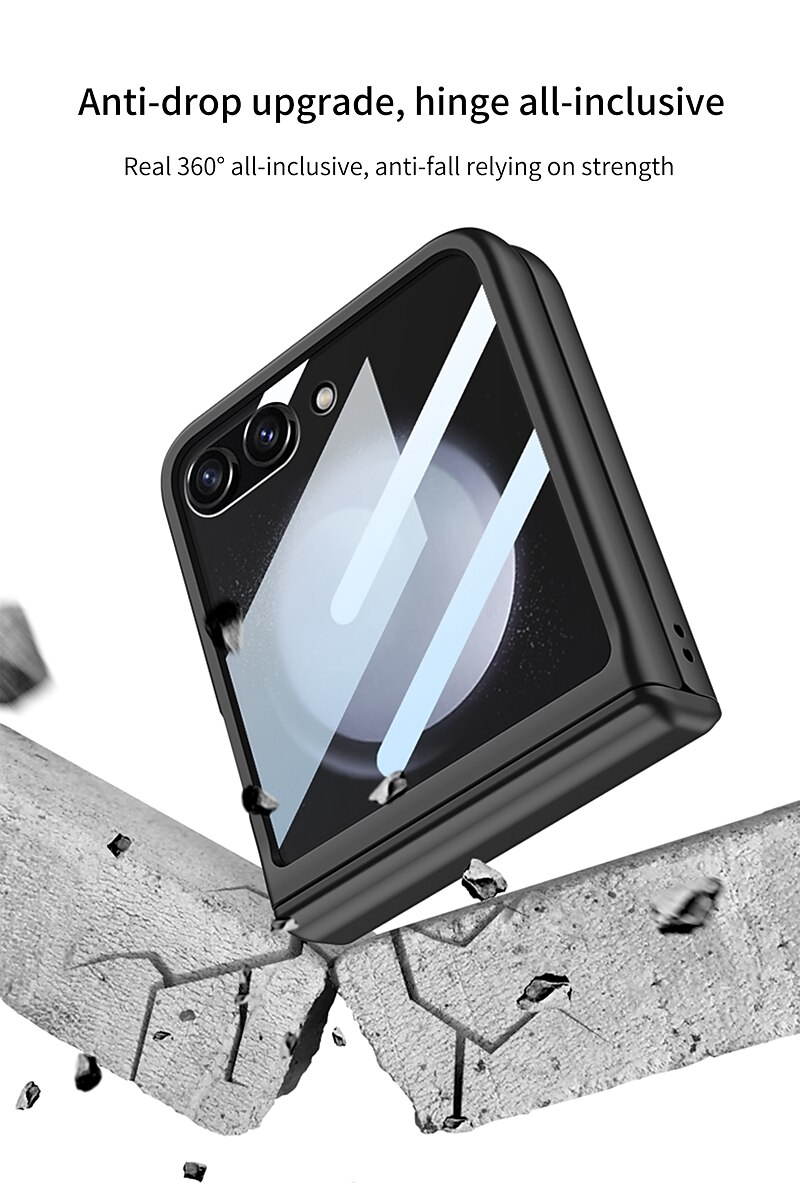 Phone Case For Samsung Galaxy Z Flip 7 Z Flip 6 Z Flip 5 Back Cover with Screen Protector Magnetic Ultra Thin PC 2025 - $28.99 –P4