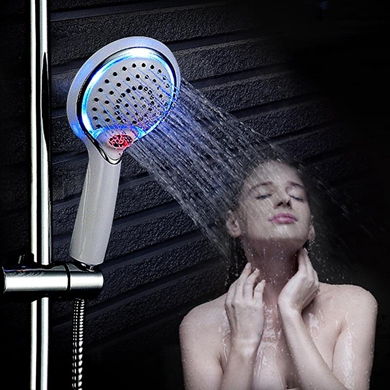 3 kleuren led-douchekop met temperatuur digitaal display wateraangedreven lcd-douchestraal 2025 - $48.99 –P5