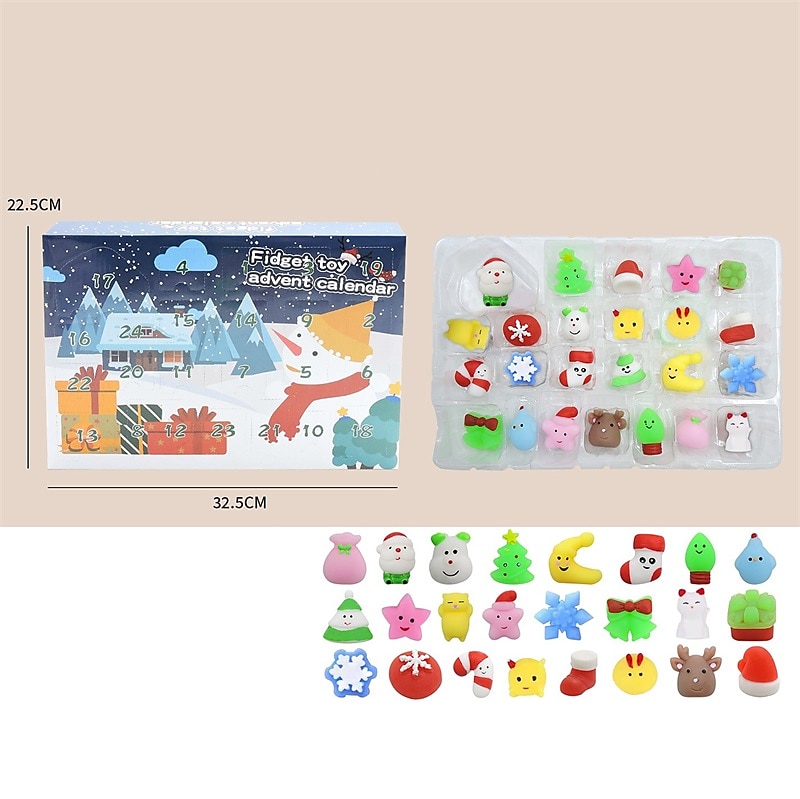 Christmas Advent Calendar Blind Box,Christmas Blind Box Children's Party Gift Decompression DIY Hand Tear Countdown Calendar Blind Box Christmas Toys for Christmas Gifts 2025 - $23.99 –P10