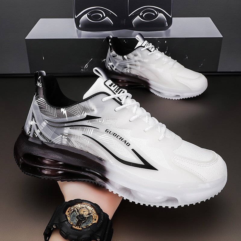 Leichte Air-Cushion-Sneaker für Herren mit transparentem Design – trendige Sportschuhe mit Schnürung zum Laufen und für die Freizeit 2025 - $46.99 –P4