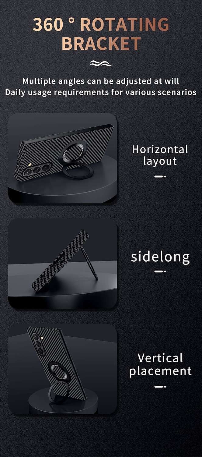 2025年 Samsung Galaxy Z Fold 6 Z Fold 5 Z Fold 4 Z Fold 3 Z Fold 2 用の電話ケース フリップカバー スタンドホルダー付き フルボディプロテクティブ ワイヤレス充電サポート カーボンファイバー コレクション – $32.99 –P7