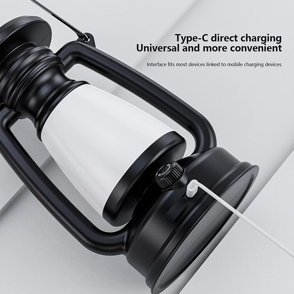 New Retro Lamp Tri-Color Led Stepless Dimming Light Source Portable Hanging Solar Charging USB Camping Outdoor Lighting 1PC 2025 - $30.99 –P8