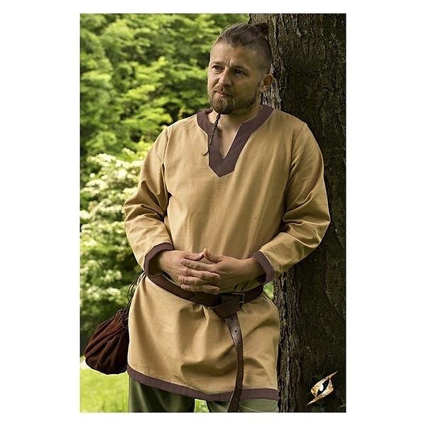 Retro / vintage Średniowieczne Renesansowa Bluzka / koszula Tunika Ren Faire Pirat Wojownik Rycerz Jednokolorowe Męskie Wiking Fantasy Halloween Karnawał Bal maskowy Halloween Bal maskowy LARP Dla 2025 - $29.99 –P4