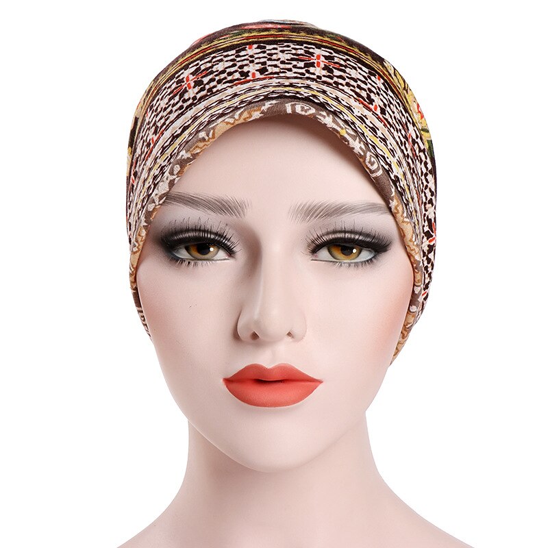 1 Stück Böhmen-Beanie mit weichem Blumendruck, dünner Stil, bequemer Kappenumfang 56–58 cm 2025 - $27.99 –P6