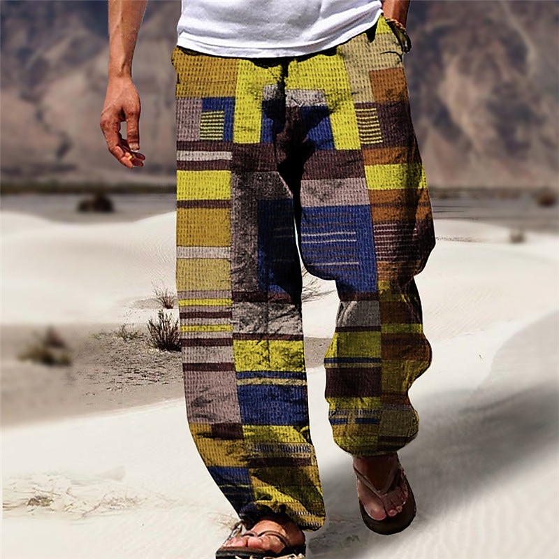 Banda Informale Per uomo Stampa 3D Pantaloni Esterno Strada Per uscire Poliestere Giallo Viola Arancione S M L Vita normale Elasticità Pantaloni del 2025 a $25.99 –P2
