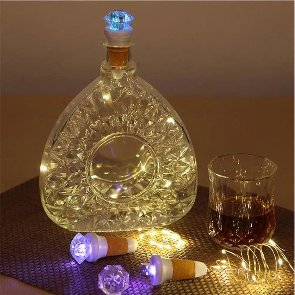 USB Rechargeable Diamond Cork Light String LED Copper Wire Light Holiday Decoration Light Christmas Atmosphere Light LED Light String Decoration Light 2025 - $17.99 –P4