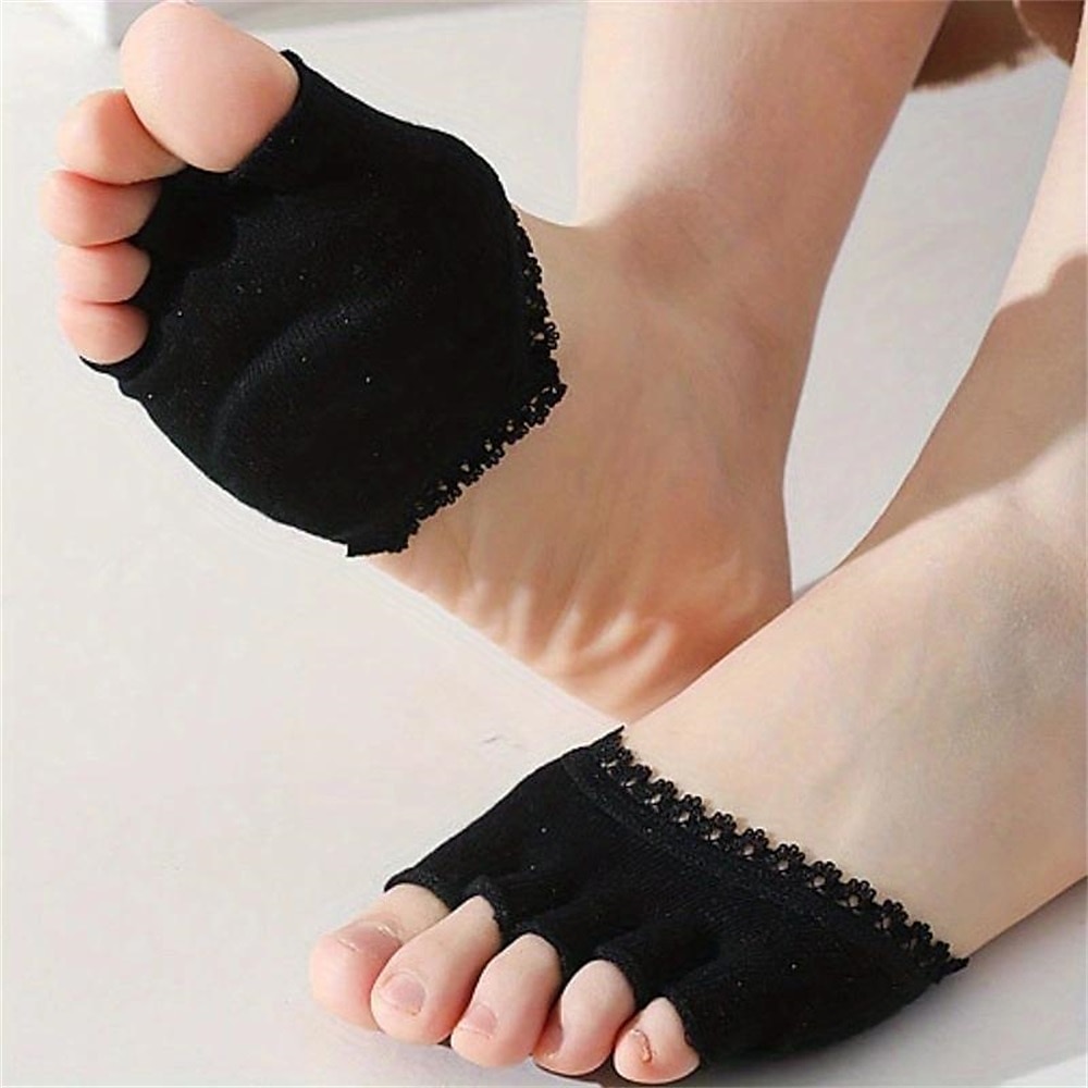  PriceXes Open Five Toes Socks Forefoot Pads Anti Slip Peep Toe  Half Socks Lace Toe Topper Invisible Half Socks for High Heels/Flat  Shoes/Casual Shoes/sandals : Clothing, Shoes & Jewelry