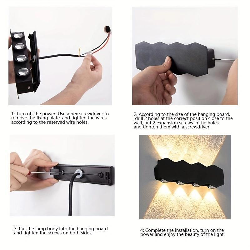 Led buiten wandlamp 2w 4w 6w 8w up/down verlichting indoor dubbele kop gebogen waterdichte ip65 wandlamp moderne slaapkamer lamp ac85-265v 2025 - $16.49 –P3