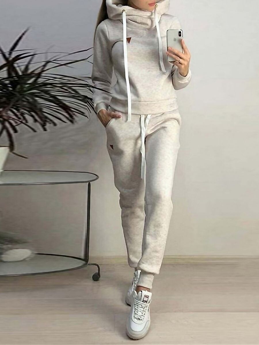 Mujer Pijamas Conjuntos Cálido Moda Felpa Color puro Sudadera Pantalón Hogar Diario Cama Manga Larga Sudadera Negro Rosa Azul Piscina Gris Claro Otoño Invierno 2025 - $21.99 –P3