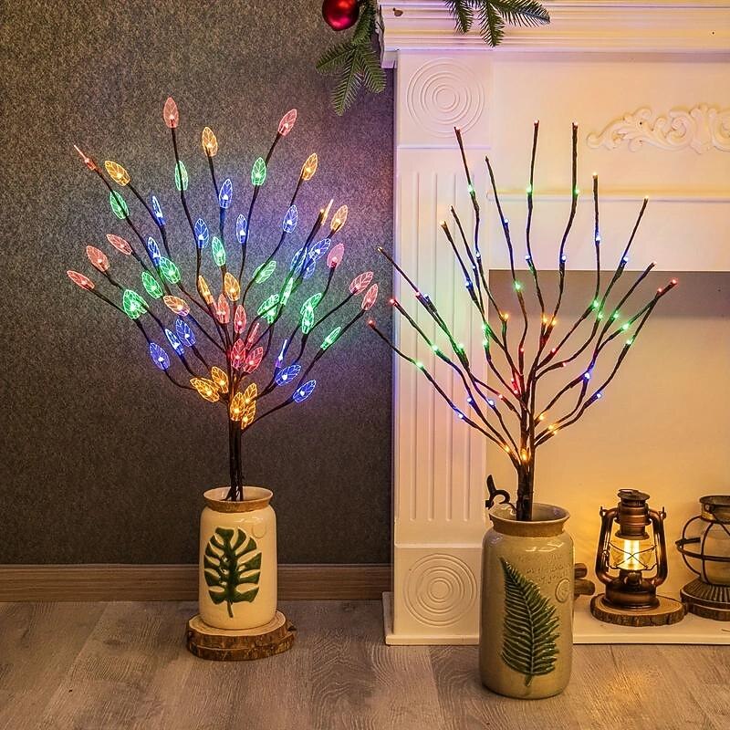 1pc 20 LED branche de saule colorée, lumière de décoration de bouquet de fleurs, remplissage de vase à pieds hauts, branche de saule, fête des mères, noël, fête de mariage, guirlande lumineuse de de 2025 ? $10.49 –P9