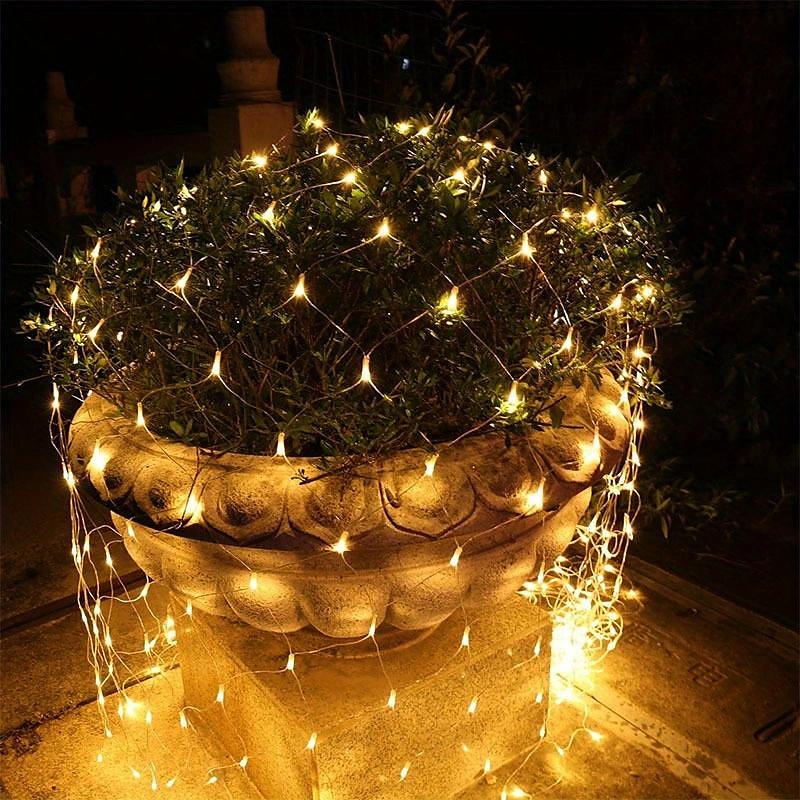 1,5m 3M 6m Lysslynger 96/192/672 LED EL Varm hvit Kjølig hvit Multifarget LED Net Mesh strenglys Halloween Solar Ferie 24 V 2025 - $30.99 –P11